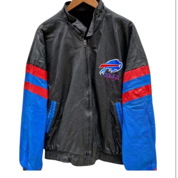 VINTAGE PREOWNED Pro Player Buffalo Bills leather jacket Sz XL NFL FOOTBALL - Picture 1 of 11